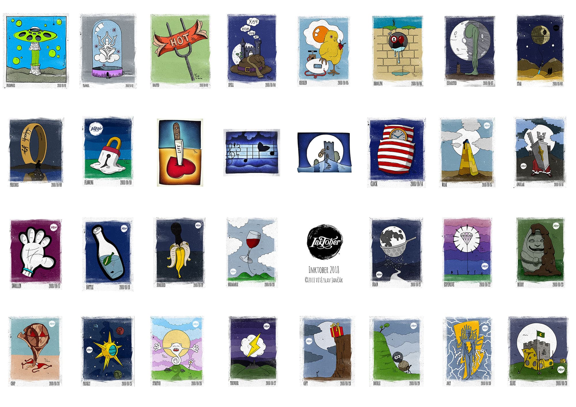 Inktober 2018 - plakát A2 - color - FB 2